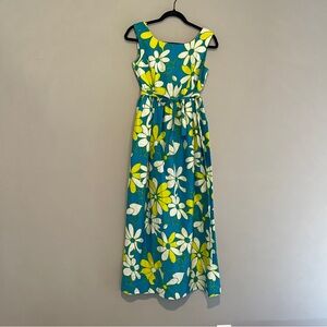 Sun Fashions of Hawaii Casual Girl Vintage Floral Daisy Maxi Dress Size XS
